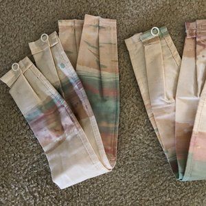 1 PAIR CROSCILL DRAPERY TIEBACKS BRUSH STROKES SOUTHWEST PASTEL PATTERN Cotton